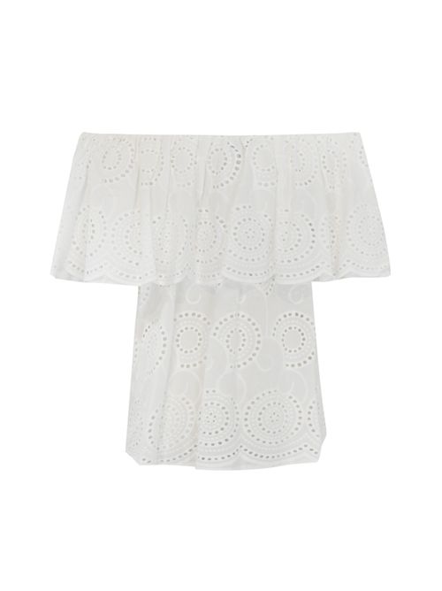 Top sangallo in cotone NO SECRETS | 251NS094COCCO